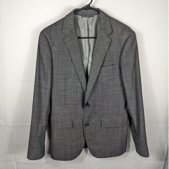 Bonobos 38R Slim Fit Gray Wool Stretch Blazer Men 2 Button Jacket Import Lycra - Picture 1 of 7
